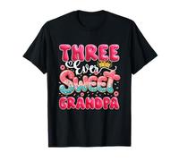 Three Ever Sweet Grandpa 3rd Birthday Colorful Donuts Lover T-Shirt