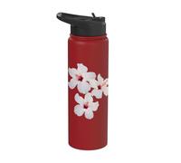 Three Exotic White Hibiscus Tropical Flowers Shapes Mania Stainless Steel Insulated Water Bottle