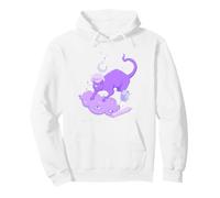 Three Eyed Baking Cat, Celestial Witchy Kitchen Art Pullover Hoodie