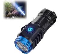 Three-Eyed Monster Mini Flash Super Power Flashlight, LED Torch Rechargeable, Torches LED Super Bright, 5 Modes, Mini Torch with Clip for Camping Hiking and Emergency (Black)