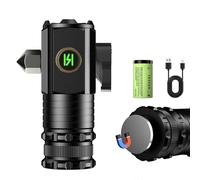Three-Eyed Monster Mini Flash Super Power Flashlight, Pocket Flashlight, Torches LED Super Bright, Multi-Functional Mini Pen Clip Flashlight Light Steel High Lumen Rechargeable LED Torch (Upgrade)