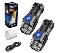 Three Eyed Monster Mini Flashlight, Three Eyed Monster Mini Flash Super Power Flashlight, Ultra Bright LED Torch with 5 Lighting Modes, Waterproof Design & Pocket-Sized Convenience (Black 2Pcs)