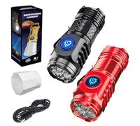Three Eyed Monster Mini Flashlight, Three Eyed Monster Mini Flash Super Power Flashlight, Ultra Bright LED Torch with 5 Lighting Modes, Waterproof Design & Pocket-Sized Convenience (Black+Red)
