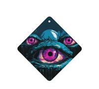 Three-Eyed Monster Pattern Car Air Fresheners 4 Pcs Square Hanging Aromatherapy Tablets Scented Fresheners For Bedroom Bathroom