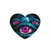 Three-Eyed Monster Pattern Car Air Fresheners 6 Pcs Heart Shape Hanging Aromatherapy Tablets Scented Fresheners For Bedroom Bathroom