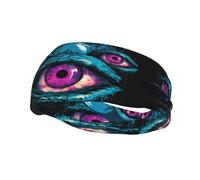 Three-Eyed Monster Pattern Sports Sweatband Headscarf Head Bands For Women Men Suitable For Running Yoga Fitness Football