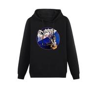 Three Feather Men Long Sleeve Printed Hoodies Dokken Tooth And Nail Album CoverMen's Hoody Sweatershirt Black 3XL