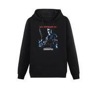 Three Feather Men Long Sleeve Printed Hoodies Terminator 2 Schwarzenegger 90'S Retro Movie Hoody Sweatershirt Black XL