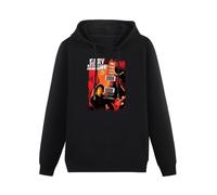 Three Feather Men's Gary Moore Long Sleeve Hooded Sweatshirt Hoodies with Drawstring Pockets Black S
