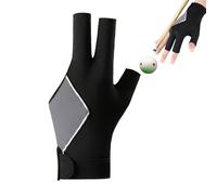 Three Finger Billiard Glove | Anti-Slip Palm Elastic Sweat-Wicking,Ice Silk Cue Sport Pool Glove | for Beginners Enthusiasts Home Practice Room Play Tournament Bar Game