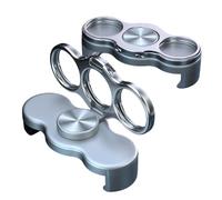 Three-Finger Mobile Phone Stand 360-Degree Rotating Magnetic Cell Phone Ring Grip for Car Workplace Home Kitchen Gym Table (Silver)