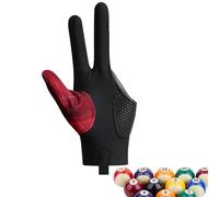 Three Finger Pool Gloves - Stretch Fabric, Lightweight, Breathable, One Size Adjustable with Reinforced Stitching, Billiard Gloves for Left/Right Hand for Carambola Pool Pr