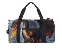 Three Fire Breathing Dragons Gym Bag Sport Gym Tote Bag Lightweight Duffle Bag Carry On Weekender Bags for Women Men, white, One Size