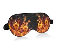 Three Fire Skeletons On Black Eye Masks Cover Blocks Light Sleep Mask Shade Cover Blindfold Relaxing Eyeshade Cover with Adjustable Head Strap for Men Women Kids