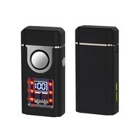 Three-Flame Lighter, Multiple Ignition Methods, LED Display, Transparent Air Window, Refillable with Butane Gas