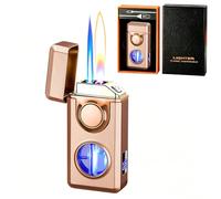 Three-Flame Portable Lighter with Adjustable Flame Size, Voice-Controlled, Five Ignition Modes, for Men and Women