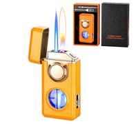 Three-Flame Portable Lighter with Adjustable Flame Size, Voice-Controlled, Five Ignition Modes, for Men and Women