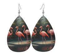 three Flamingo Leather earrings, European and American style earrings for young women, birthday gifts/Valentine's Day gifts