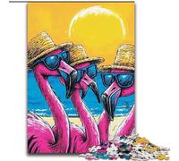 Three Flamingos Puzzles for Teenagers Teens 1000pc Puzzle, Educational Games Home Decoration Suitable for Desktop Decoration (26x38cm)