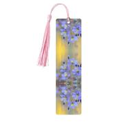 Three Flowers 3 Print Wooden Bookmark Women Men Tassel Book Marks Bookmarks for Book Lovers Reading Accessories