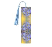 Three Flowers 3 Print Wooden Bookmark Women Men Tassel Book Marks Bookmarks for Book Lovers Reading Accessories