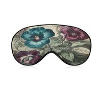 Three Flowers Painting Travel Eye Mask Blackout Eye Mask for Sleeping Airplane Eyemask with Adjustable Strap Sleep Masks for Women Men Soft Night Blindfold Eyemask