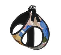 Three Flowers Print Dog Harness Adjustable Walk Puppy Harnesses Leash Clips Pet Harnesses Training Pet Vest