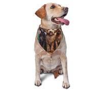 Three Fluffy Dogs Printed Graphic Pet Triangle Scarf For Dogs & Cats, Adjustable Cute Pet Bandana For & Photo Shoots