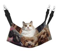 Three Fluffy Dogs Printed Pet Hammock - Sleeping Hammock For Cats, Rabbits, Ferrets, Puppies, Small Animals