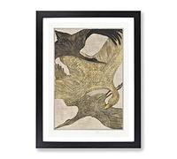 Three Flying Birds By Theo Van Hoytema Classic Painting Framed Wall Art Print, Ready to Hang Picture for Living Room Bedroom Home Office Décor, Black A2 (64 x 46 cm)