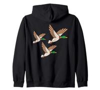 Three Flying Ducks 3 Mallards Retro Kitsch Wall Art Zip Hoodie