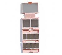 Three-Fold Empty Makeup Palette with Built-In Mirror & Makeup Pans, DIY Empty Eyeshadow Palette for Lipstick, Blush, Travel-Ready Compact