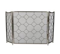 Three Fold Fire Guard Fireplace Spark Protection Screen Fire Surround | Pewter Finish, Three Fold, Folding, Free Standing, Fireguard, Fire Guard, Fire Screen, Firescreen, Spark Protection Mesh