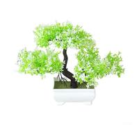 Three Fork Pine Artificial Bonsai With Structured Growth Pattern For Consistent Visual Language In Interior Layouts(White)