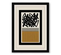 Three Forms in Black and Gold Abstract Framed Wall Art Print A2 (59.4×42cm) Black, Wall Decor for Living Room, Bedroom, Office & Home, Ready to Hang, Art Gift