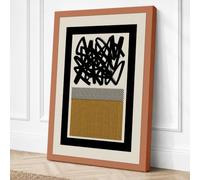 Three Forms in Black and Gold Canvas Wall Art Print 18x12 Inch (46 x 30 cm)