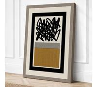 Three Forms in Black and Gold Canvas Wall Art Print 18x12 Inch (46 x 30 cm)