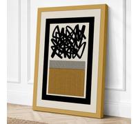 Three Forms in Black and Gold Canvas Wall Art Print 18x12 Inch (46 x 30 cm)