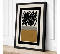 Three Forms in Black and Gold Canvas Wall Art Print 24x16 Inch (61 x 41 cm)