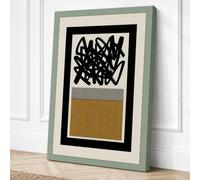 Three Forms in Black and Gold Canvas Wall Art Print 30x20 Inch (76 x 51 cm)