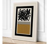 Three Forms in Black and Gold Canvas Wall Art Print 30x20 Inch (76 x 51 cm)