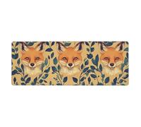Three Fox Leaves Mouse Pad In Big Extended Non-Slip Rubber Base Mousepad With Stitched Edges Gaming Pc Desktop Large Mouse Pad 11.8x31.5