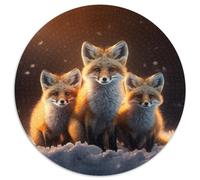 Three Foxes Jigsaw Puzzle 1000 Pieces Cardboard Jigsaw Artwork Decor Intelligence Toy for Family Indoor Games 1000pcs (67.5x67.5cm)