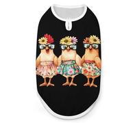 Three French Hens Dog Clothes Printed Pet Shirts Summer Vest T-Shirt Sweatshirt for Small Dogs Cats L