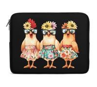 Three French Hens Laptop Sleeve Cute Tablet Case Briefcase Carrying Work Bag Purse Pouch 12inch