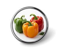 Three Fresh Bell Peppers Round Lapel Pin Women's Novelty Buttons & Pins Metal Badge Cute Brooch Retro Pinback Badge Fashion Bag Pins for Hat Backpacks Tie Suit Wedding Party Accessory, Circular
