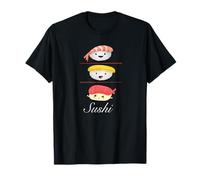 Three Friends Sushi Manga Style Japan Rice Fish T-Shirt