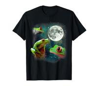 Three Frog Moon | 3 Treefrog Weird Funny Magical Cursed Meme T-Shirt