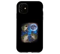 Three Frogs Howling At The Moon Weird Meme Frog Case for iPhone 11