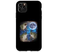 Three Frogs Howling At The Moon Weird Meme Frog Case for iPhone 11 Pro Max
